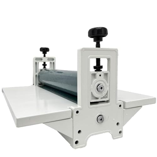 BEILOCKERY 14in(355mm) Manual Cold Laminating Machine with Soft Rubber Roller,All Metal Frame Laminator with Fold-up Table, Adjustable Roller Position, for Photo Film Laminating