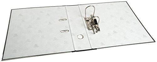 Exacompta - Ref 53681E - Prem'Touch Lever Arch File - 32 x 29cm in Size, Suitable for A4+ Documents, 80mm Spine, 80mm Rings, Metal Finger Pull - Grey Marbled Cover - Black Spine