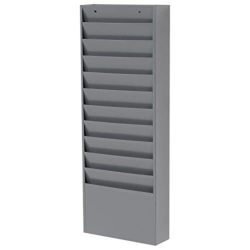 Global Industrial Steel Medical Chart Hanging Wall File Holder, 11 Pockets