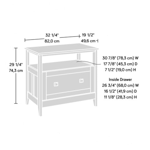 Daklpiw File Cabinet 1-Drawer with Open Shelf, Legal Size Filing Cabinet - Soft White Finish