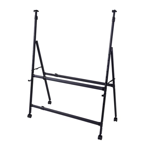 Movable Metal Stand-Height Adjustable, Foldable A-Type Black Whiteboard Easel,Fits Dry Erase Board, Chalkboard Size MAX 120x180cm