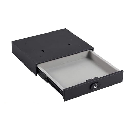 TXGJWRA Biometric Fingerprint Under Desk Drawer Storage, Pull-Out Office Hidden Safe Silent Sliding Secure Mounted Below Table,350mm