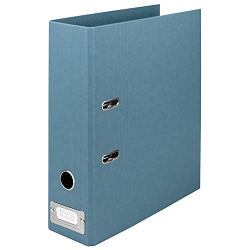 Rössler S.O.H.O. 80mm Spine A4 Lever Arch File with Metal Index Holder - Denim