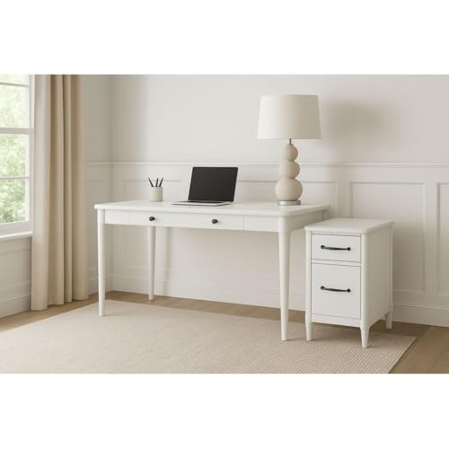 Hassyee Durable Two Spacious Drawers Filing Cabinet with Tapered Legs, Sturdy Frame Office Cabinet Printer Stand with Smooth Ball-Bearing Glides for Home Office, Easy to Assemble
