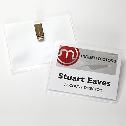 Avery® Customizable Name Badge Clips, 3" x 4", White, 2 Packs, 80 Printable Inserts and Badge Holders with Clips Total (21879)