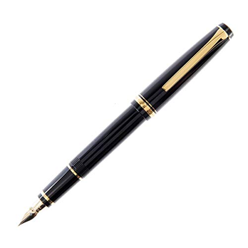 PILOT Namiki Falcon Collection Fountain Pen, Black Barrel with Gold Accents, Soft Medium Nib (60252)