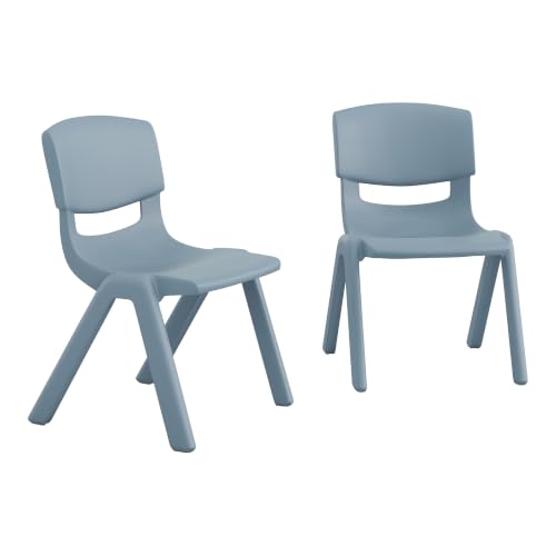Flash Furniture Stackable Plastic School Chair, Dusty Blue, Set of 2