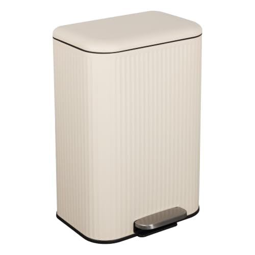 happimess Astra 13.2 Gal Rectangular Step Trash Can, Limestone Beige