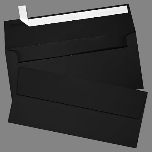 LUXPaper #9 Slimline Invitation Envelopes | Peel & Press | 3 7/8" x 8 7/8" | Black Linen | 80lb. Text | 500 Qty