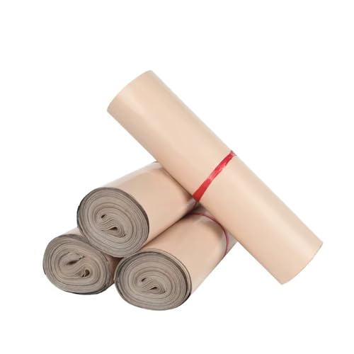 YINUK 50pcs Apricot Plastic Courier Bag Courier Packaging Bag Thickened Garment Waterproof Mailing Bag Self Sealing Envelope Bag(50x70cm)