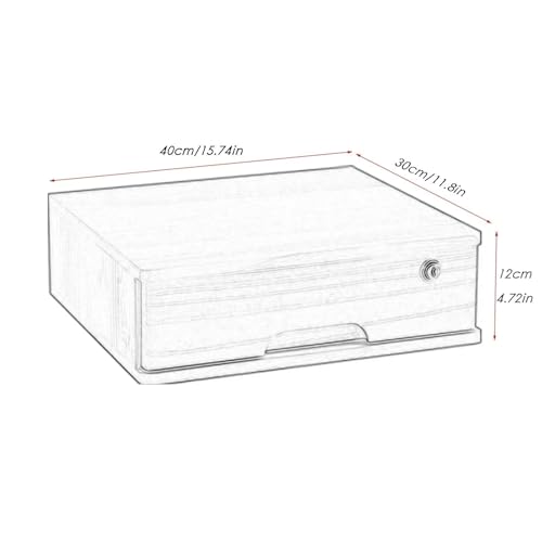 ntumLeap Brown Lockable Desk File Cabinet,1-Layer Storage Box,Office Supplies for Home & Office,Desktop Drawer Storage Solution,Stylish & Secure File Management,