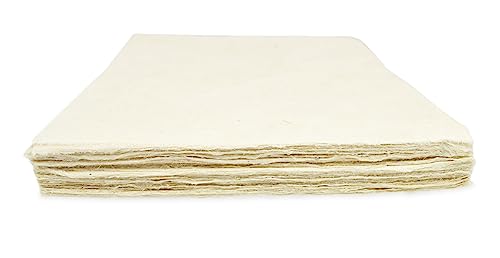 Handmade Lokta Deckle-Edge Printer Paper 8.5x11 (100 Sheets, Natural)