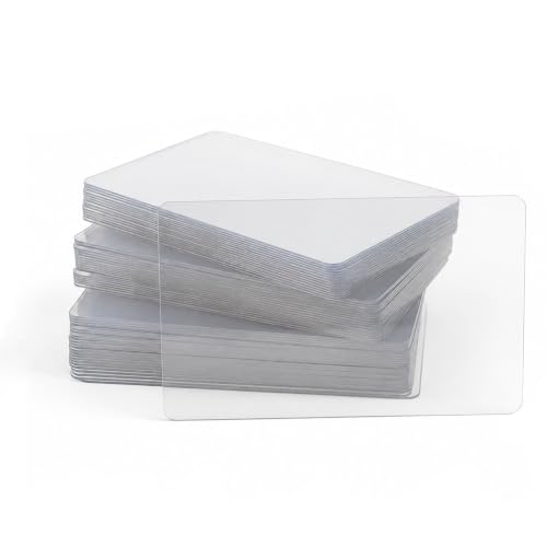 Bulk 500 Pack - Clear Blank PVC Cards for ID Badge Printers - Graphic Quality Plastic CR80 30 Mil (CR8030) By Specialist ID - Compatible with Most Photo ID Badge Printers (Clear)