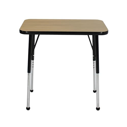 FDP 18" x 30" Rectangle Table with Standard Ball Glide Legs - Oak/Black