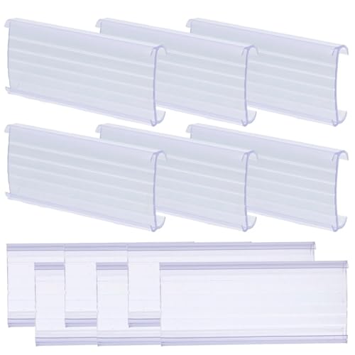 Sign holder, Shelf Labels 90pcs Clear Transparent Label Holders for Wire Baskets Refrigerator Storage Organization Price Signs