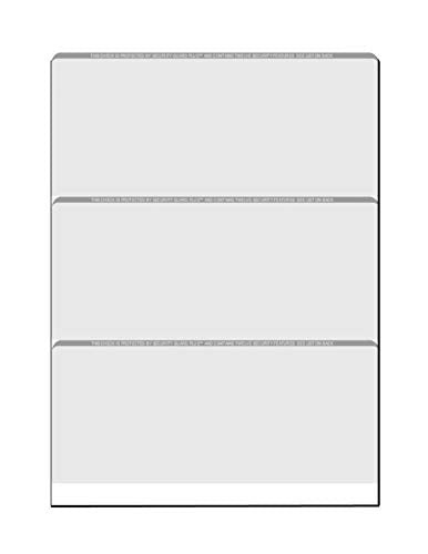Zapco High-Security Check Paper, Off-White w Complex Background Pattern, 8-1/2" x 11", Microperfed with 3-Up Checks, 12 Security Features - PACK OF 250 SHEETS