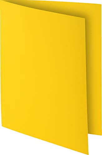Exacompta - Ref 210011E - Rocks Square Cut Folder - 240 x 320mm in Size, Suitable for Holding A4 Documents, 210gsm Coloured Card - Yellow Colour (Pack of 100)