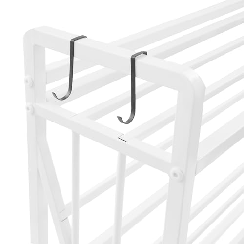 Sizcdiomk 4 Tier Book Carts with Wheels, Library Rolling Bookshelf Mobile Book Storage Rack Large Capacity Rolling Book Cart for Home Office Living Room Classroom (White)