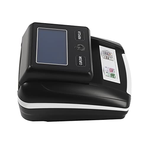 Counterfeit Bill Detector & Money Counter Machine UV/MG/IR/Image Detection for USD/EUR, Portable Cash Counter with LED Display, 999Pcs Capacity for Shop/Bank/Retail