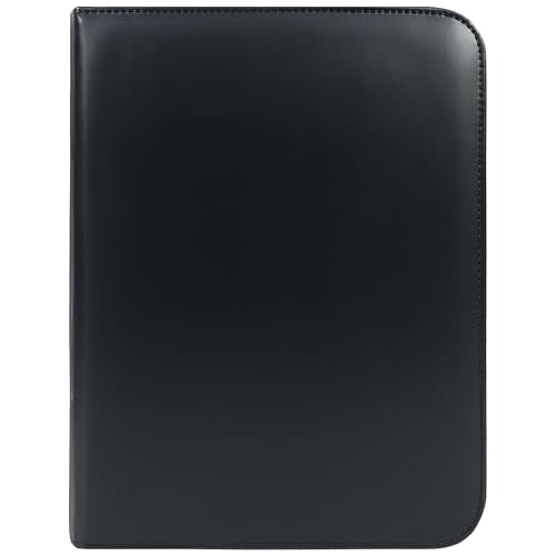 OLDE YORK Leather Padfolio — Leather Binder Portfolio for Men, Padfolio for Men & Women — 100% Authentic Top-Grain Leather (Black)