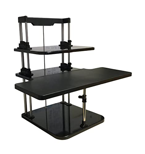 MXJIAYDNX Sit/Stand Desk Riser Three Level Height Adjustable Lightweight Standing Laptop Desk Notebook/Tablet PC/Monitor Holder Stand (White)