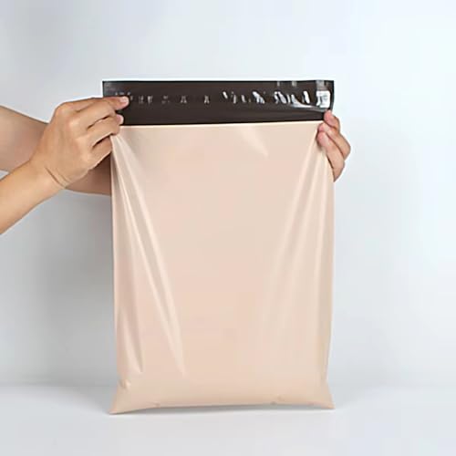 YINUK 50pcs Mailing Bag Plastic Express Apricot Bag for Express Packing Bag Thickened Garment Waterproof Mailing Bag Envelope Bag(50x60cm)