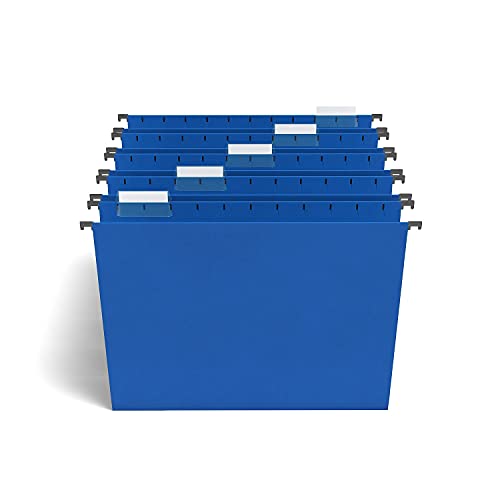 Staples Hanging File Folders, Letter, Blue, 5-Tab, 125/Carton