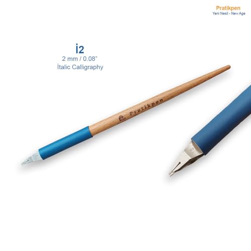 PRATIKPEN Italic Calligraphy Pen Set New Age, Italic handwriting calligraphy pen, technical art professional unique handle ink dip nib