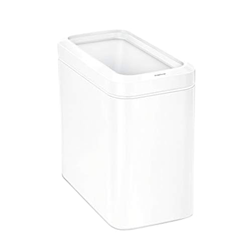 simplehuman Slim Open Can, 25L / 6.6 Gallon Commercial Office Trash Can for Conference Rooms, Hotel Rooms, Reception, Heavy Duty Stainless Steel, ADA-Compliant, White Steel