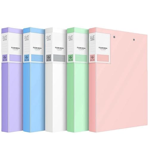 5PCS A4 Ringless Binder Folder Punchless Document File folders