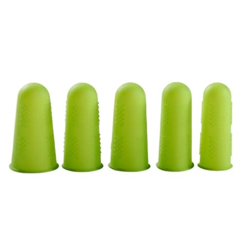 Rubber Finger Tips Protectors 60pcs Rubber Finger Tips Office Silicone Sleeve for Cooking Heat Resistant Finger Caps Kitchen Tools Finger Protector Fingers Cover(Green)