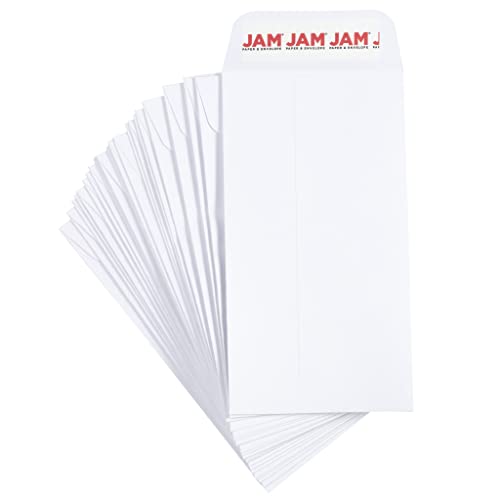 JAM PAPER #7 Coin Business Envelopes with Peel and Seal Closure - 3 1/2 x 6 1/2 - White - Bulk 500/Box