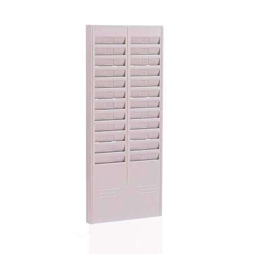 Time Card Rack 24/50 Slot Time Card Holder Wall Mount, Plastic Job Ticket Rack for Warehouse Factory Workshop, Easy Install Employee Punch Card Organizer Rack(Gray,24 Pockets)