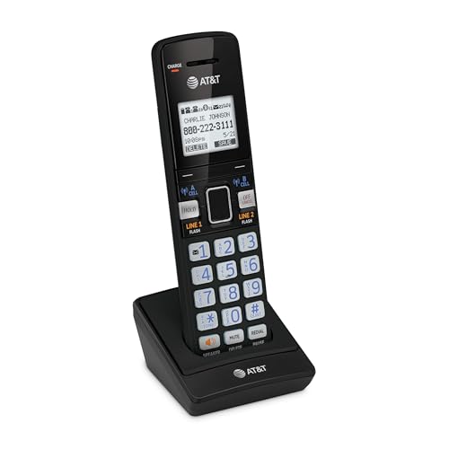AT&T TL86123 2-Line Corded/Cordless Phone with Answering System, DECT 6.0 Digital Technology, Caller ID/Call Waiting, Intercom, Call Transfer and Remote Access (3 User System)