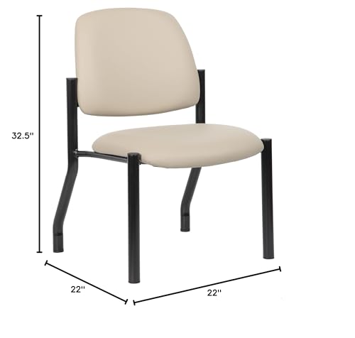 Boss Office Products Guest Chair, 300 lb. Weight Capacity, Beige