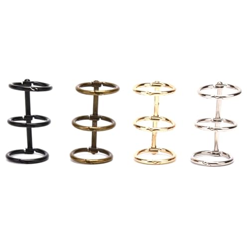 16pcs Loose Leaf Circle Binding Clips, 3-Ring Notebook Hinged Spiral for DIY Scrapbook