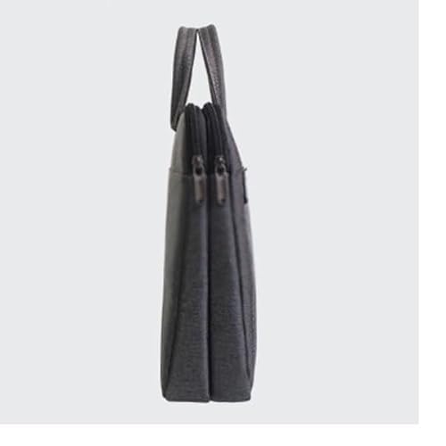 WSNHFUD Men's Document Bag Canvas Business Conference Briefcase Zipper Multi layer Thickened Handheld