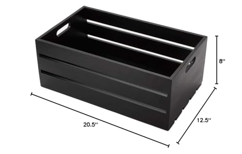 American Metalcraft WTBL20 Wooden Crate, Black, 20 ½" L x 12 ½" W x 8" H