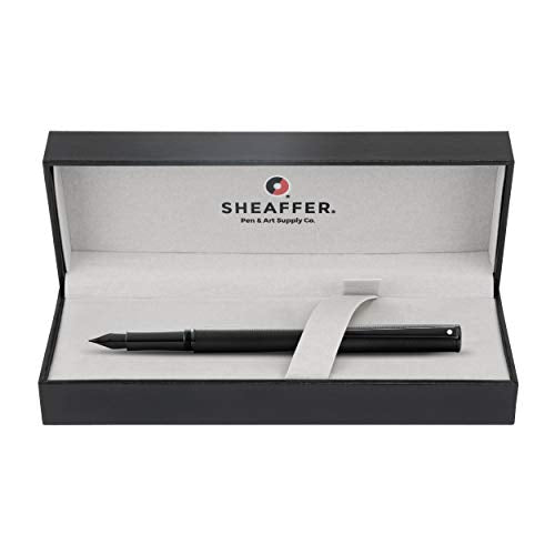 Sheaffer Intensity Engraved Matte Black PVD w/Polished Black Appointments and Medium Nib Fountain Pen (E0924453)