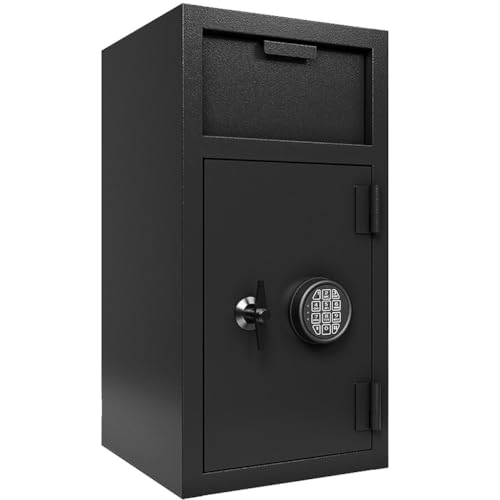 HOYOC Depository Drop Safe Fireproof, Electronic Steel Safe with Keypad and 2 Emergency Keys, Silent Deposit Safe Box, Security Money Safe for Cash Slips Expense Business Office Home