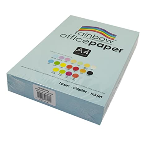 Rainbow A4 80Gsm Office Paper 500 Sheets, Sky Blue