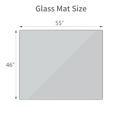 [Tempered Glass] 46" x 55" Glass Office Chair Mat for Carpet