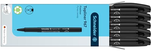 Schneider Topliner 967 Fineliner 0.4mm, Box of 10, Black (9671)
