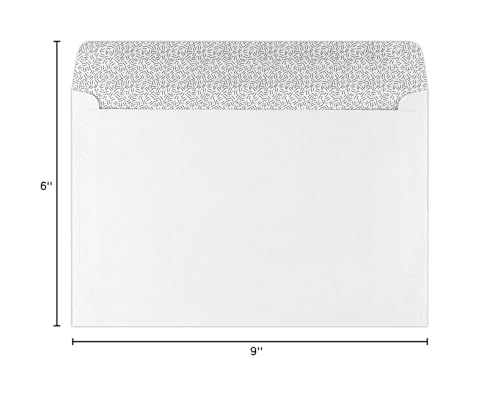 LUXPaper 6 x 9 Booklet Window Envelopes | Security Tint | White | 24lb. Text | 500 Qty