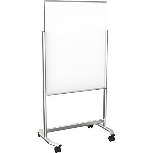 MooreCo inc Best-Rite Visionary Move Double Sided Mobile Magnetic Glass Whiteboard Easel, 3x4 Feet (74950)