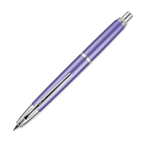 PILOT Vanishing Point Decimo Refillable & Retractable Fountain Pen, Purple Barrel with Rhodium Accents, Medium Nib (65344)
