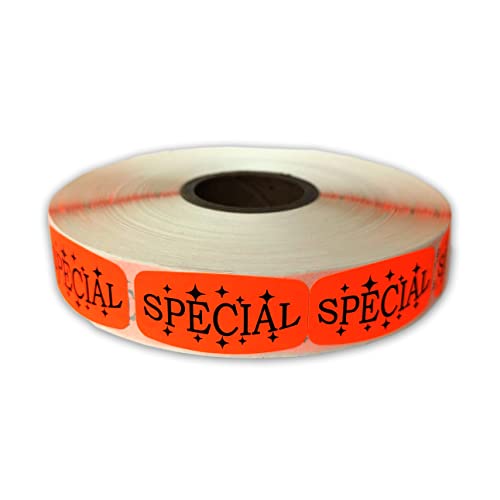 Special Fluorescent Orange Self Adhesive Label, Retail Merchandise Stickers, 20 Rolls, 20,000 Labels