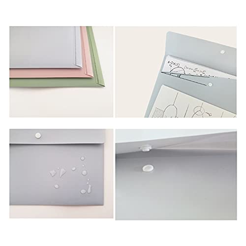 Filing Envelopes Colorful Document File Envelopes Folder Filing Envelopes Organizers for School Home Plastic Folders (Color : Green)