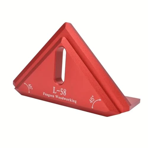 Multi functional alloy triangle ruler: a woodworking tool used for measuring 45 °/90 ° angles and line drawing-Tricolor
