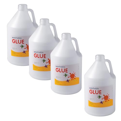 Fun Express Washable Glue, Gallon Bottles, 4 Pieces